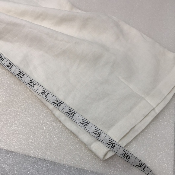 2/$30 NWT Ellen Tracy Pants 100% Linen White Summer Vacation Women's Size Large - Picture 7 of 14